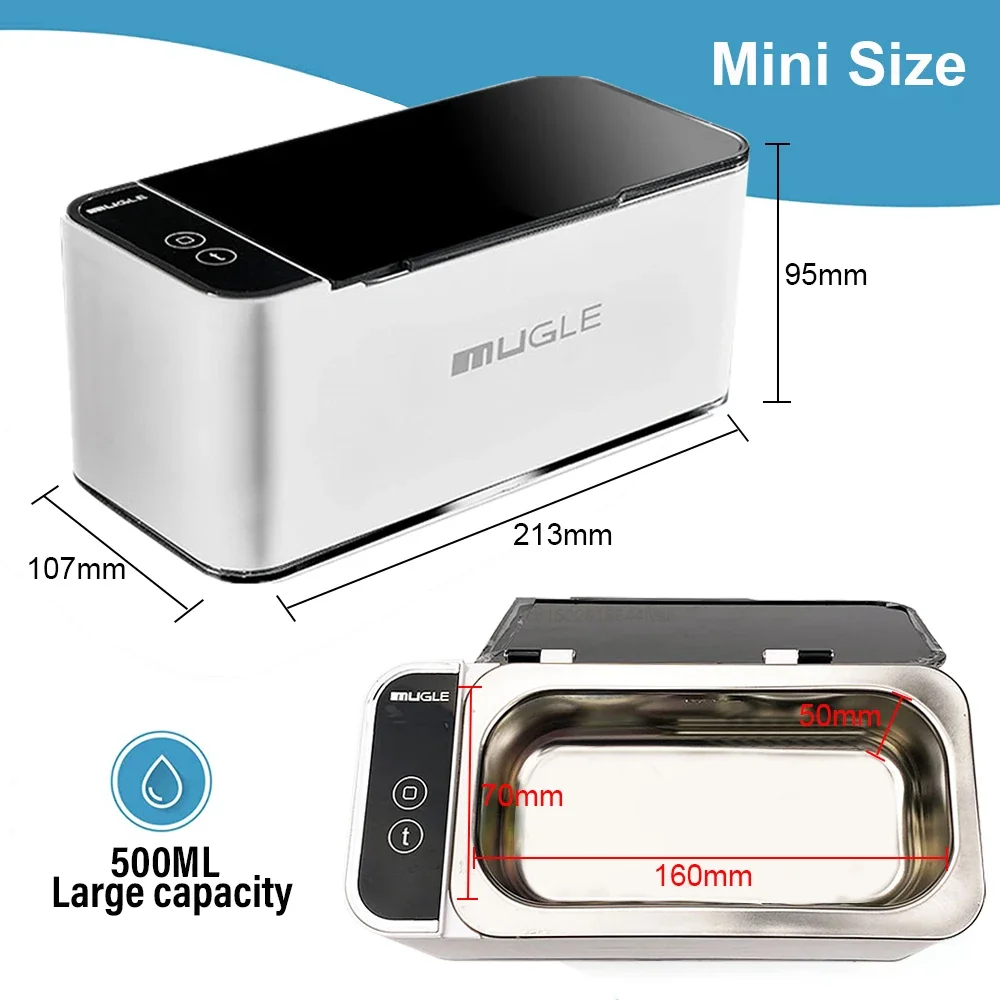 초음파 세척기 35W 초음파 안경 주얼리 세척기 500ML 초음파 세척기 초음파 세척 통 안경용