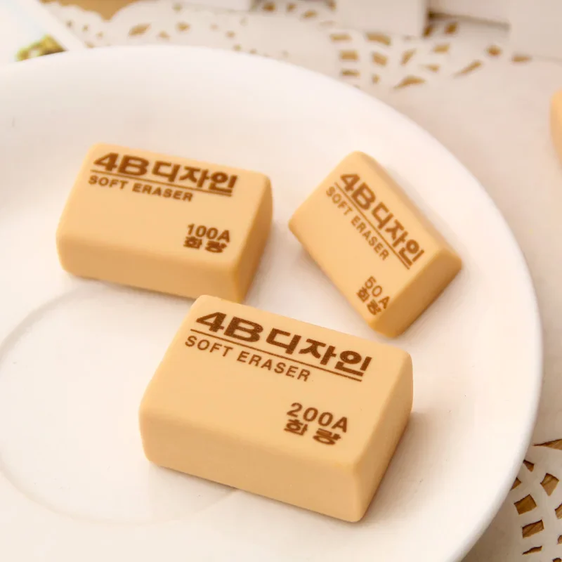 4B Pencils Eraser Korea Writing Drawing Eraser Rubber pencil eraser-Art Drawing student stationery for Office School pencil eraser
