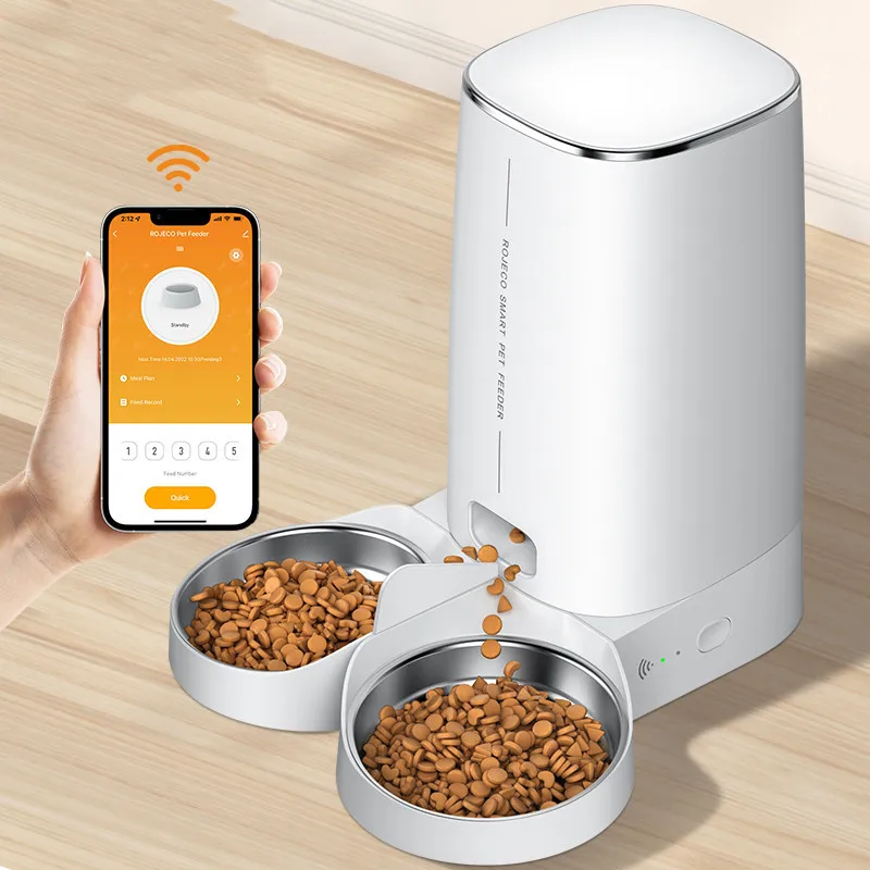 Automatic Pet Food Dispenser for Cat and Small Dog, 4L,Timed,1-4 Meals,Dual  Power Supply,Anti-Clogging Design Smart APP Pet Feed - AliExpress