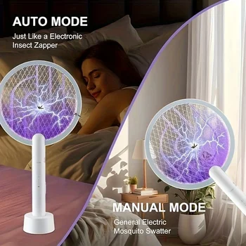 PALONE Electric Fly Swatter 3000V Bug Zapper Racket 2 in 1 Fly Swatter with 1200mAh Battery Rechargeable Mosquito Killer Lamp 1