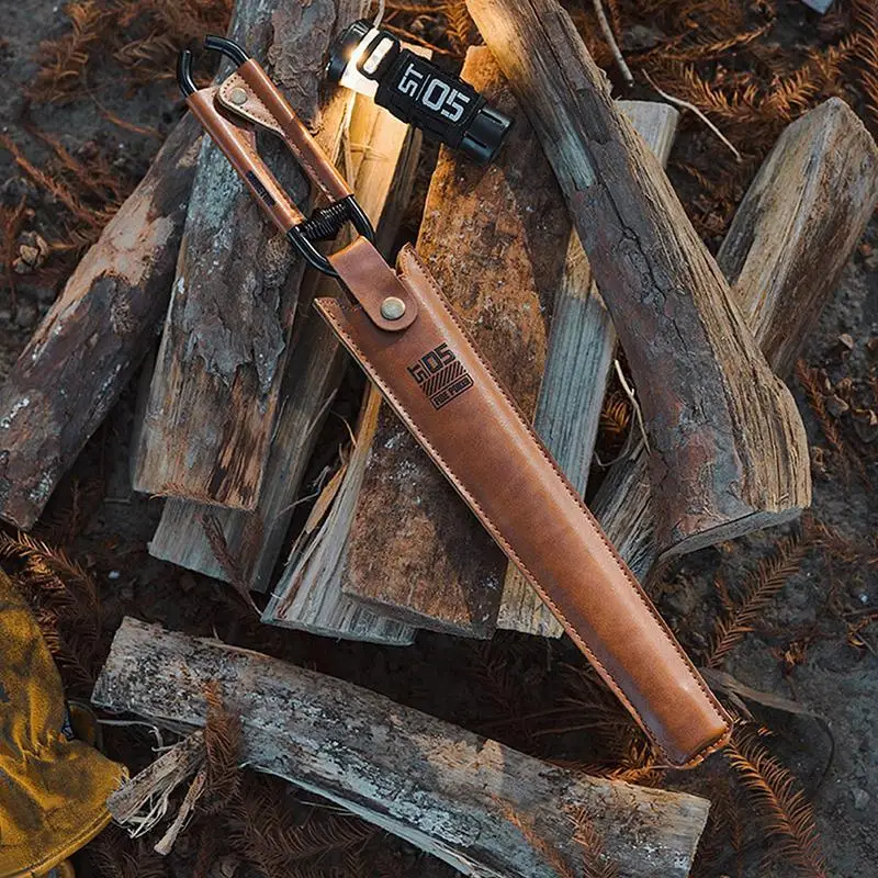 

Outdoor fire tongs for picnics and barbecues coarse anti-burning carbon tongs Lightweight portable carbon steel fire tongs