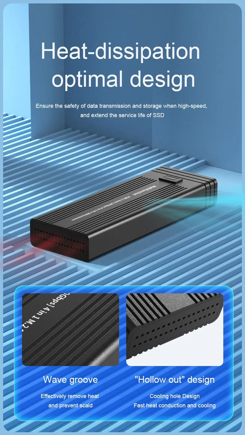 TF com Gabinete SSD Nvme M.2, 10Gbps,