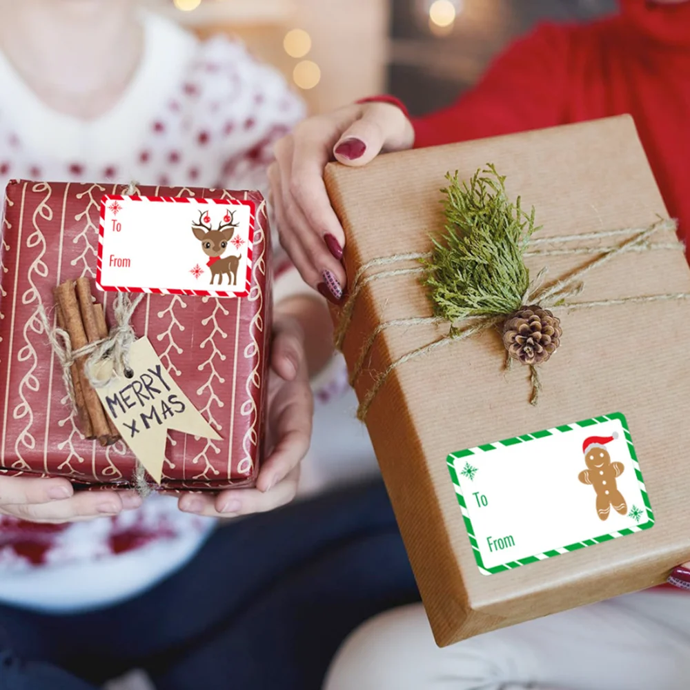 250 Pcs Christmas Tags Self Adhesive Gift Tags for Xmas Presents Christmas Name Labels Stickers for Wrapping Paper Birthday