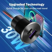 1/2/4PCS RV USB Outlet Aluminum 12V/24V 36W PD3.0 Type-C & 18W QC3.0 Fast Charging Socket Recessed Mount for Camper Van Bus Boat - Image 3