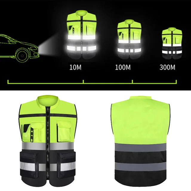 Construction Reflective Vest with Pockets