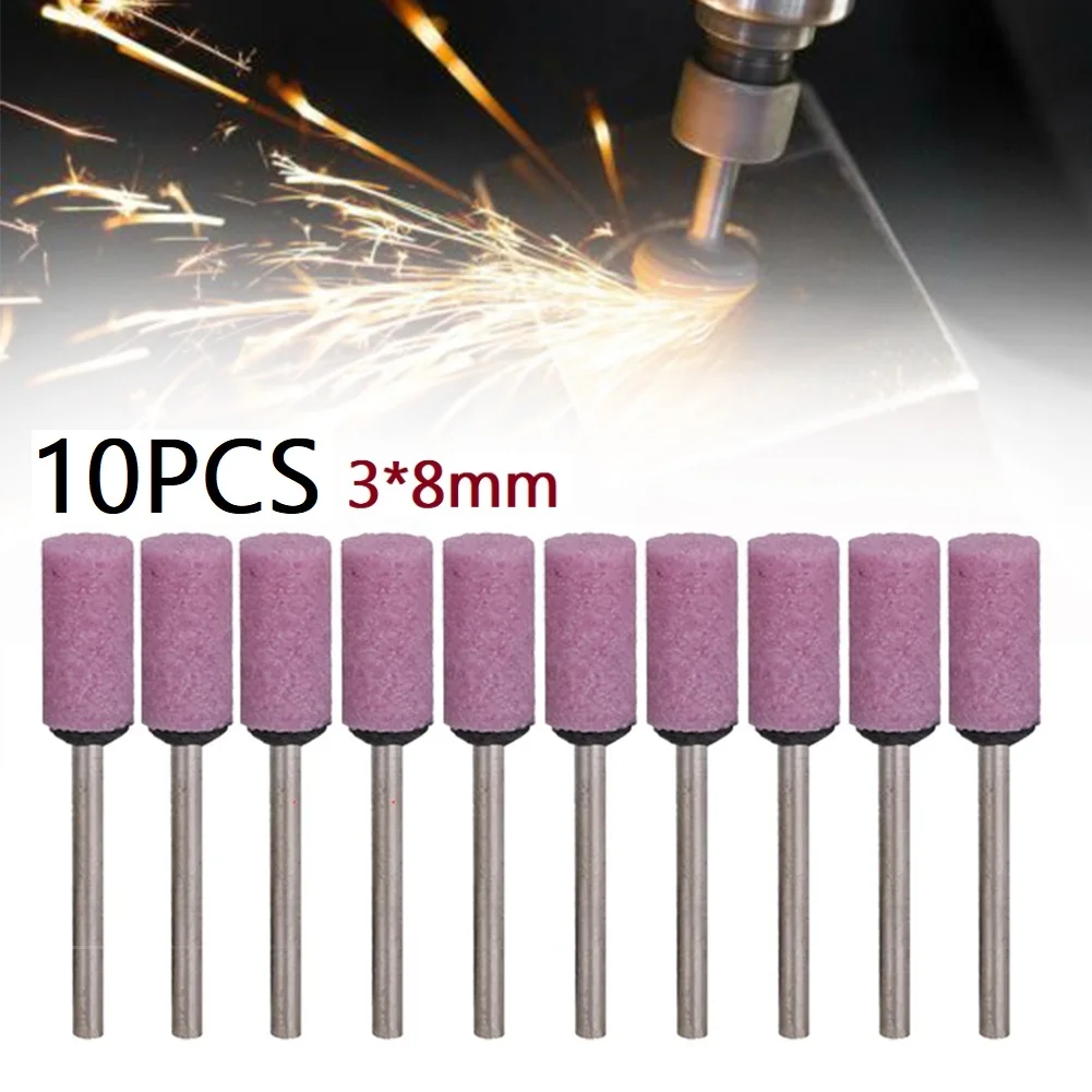 

10pcs Abrasive Mounted Stone Rotary Tool Power Tool Grinding Tool Accessories For 3mm Shank Diameter Grinding Metal Rod