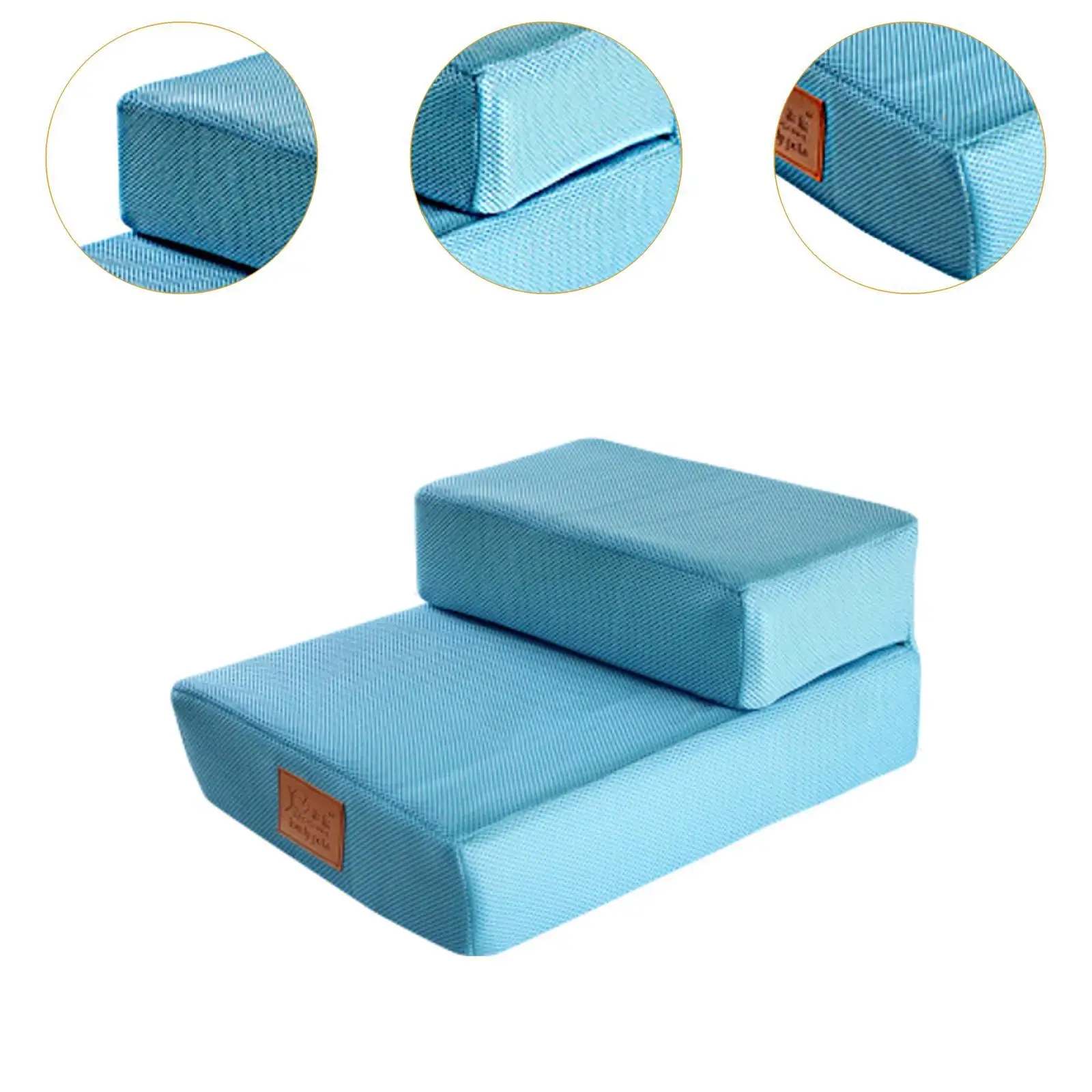 2 Steps Dog Stairs Ramp for Beds Couches Anti Slip Removeable Cover Comfortable