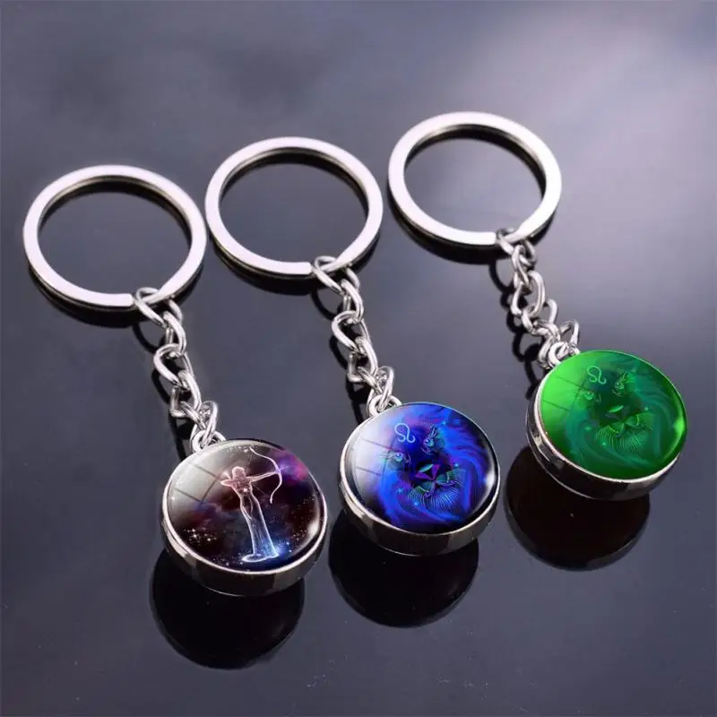 Sistema Solare Planet Portachiavi Galaxy Nebula Space Portachiavi Moon Earth Sun Mars Art Picture Double Side Glass Ball Portachiavi Per Auto