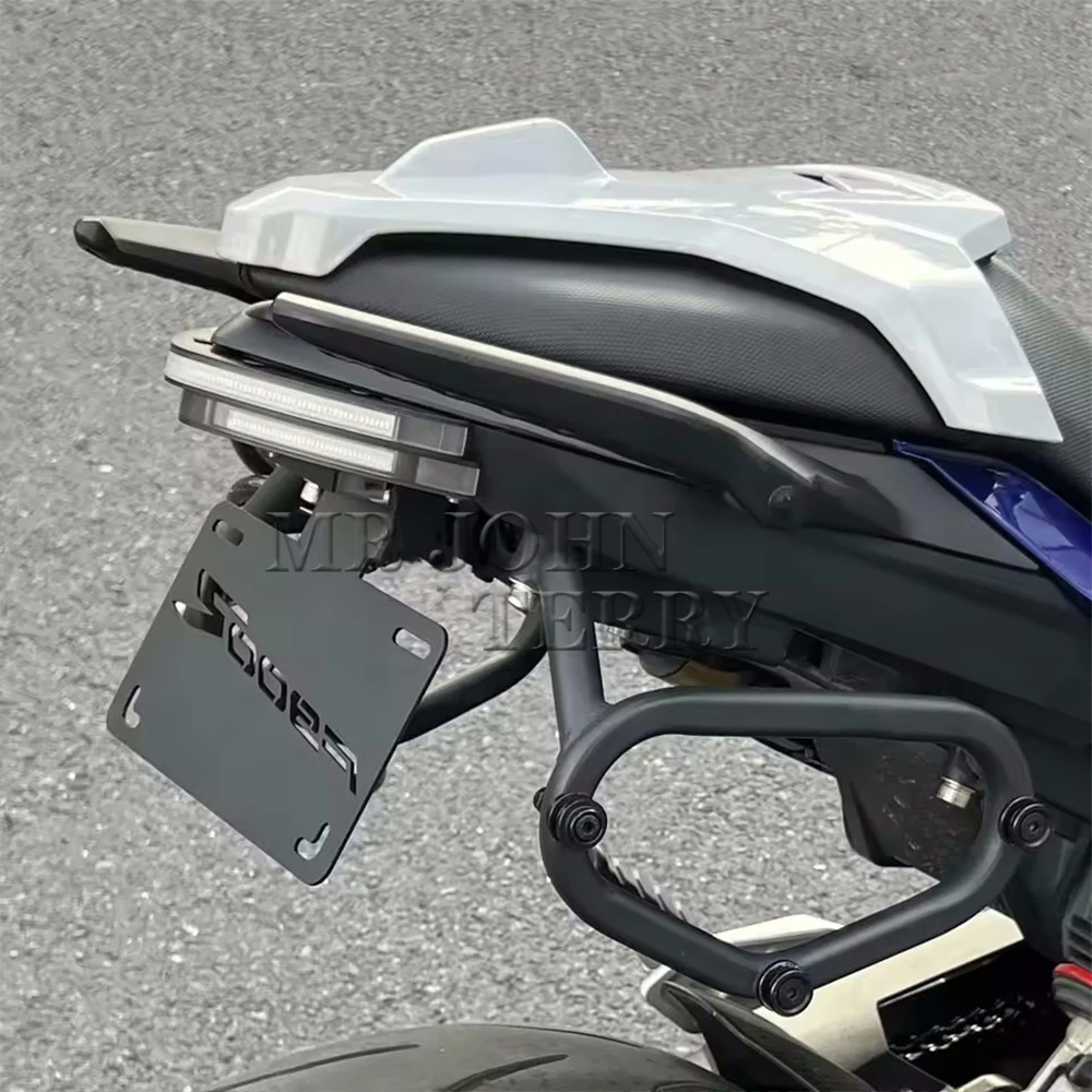 BMW F900XR F900R F 900 XR F900 R F 900 R 2024 2023 2022용 LED 라이트 브래킷이 있는 오토바이 후면 번호판 마운트 홀더