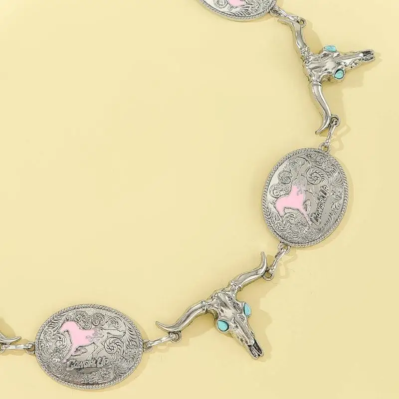 39bd Gothic Taille Belt Chain Party Kostüm stilvoller metallischer Cowboyschmuck für Jeans Körperschmuck für Frauen heiße – Detail 10
