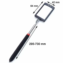 Enhanced Telescopic LED Inspection Mirror with 360° Swivel & Extendable Handle (Black)