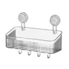 Rotating Suction Cup Corrugated Hook Bathroom Accessories Organizer Floating Wall Storage Shelves Without Drill Household Items 5