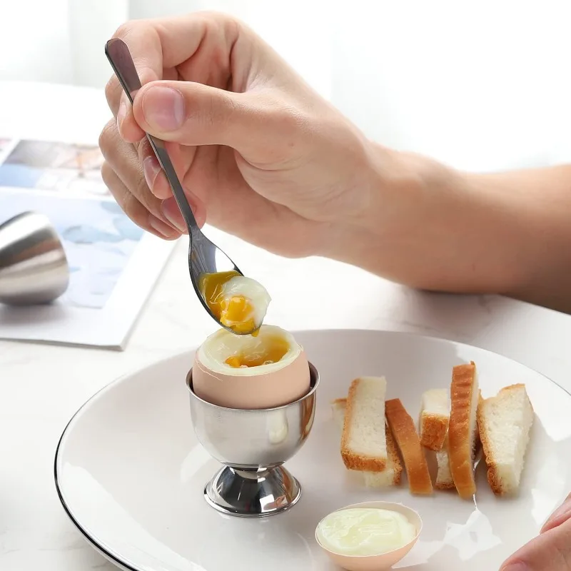 Stainless Steel Egg Topper Shell Opener Cutter Cracker Metal Cups Stand Holders for Soft Hard Boiled Eggs Kitchen Tools