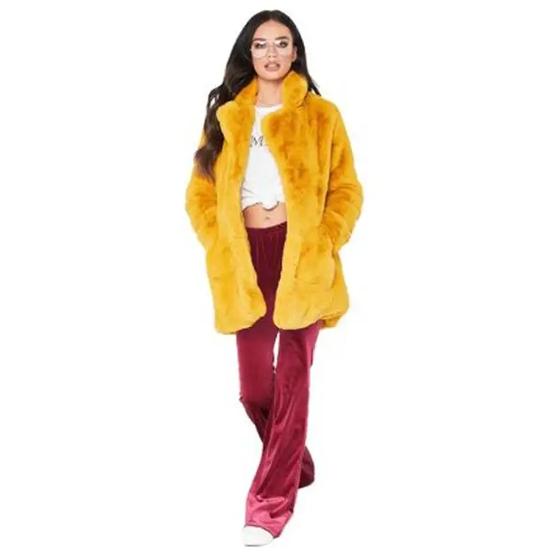 2023 New Fashion warm Rabbit Hair Faux Fur Coat Women Elegant Long Loose Oversize Coats Plus Size S-3XL Solid Color thick Jacket