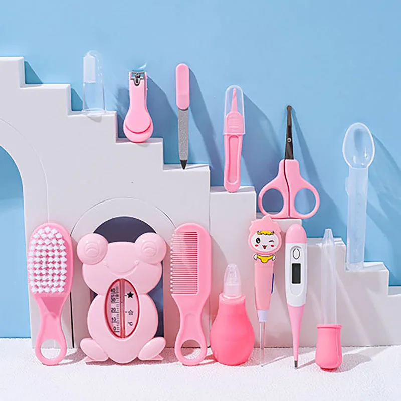 Baby Care 13/8/4-piece Storage Bag Baby Nasal Inhaler Nail Clippers Daily Cleaning Cartoon Set Mother and Baby Care Set 2