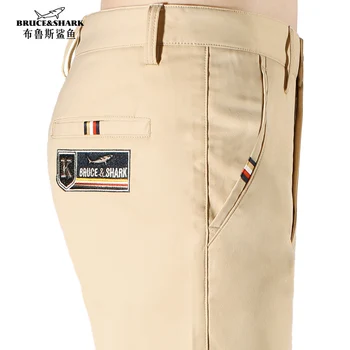 2024 Autunno Inverno Dritto Pantaloni da uomo Casual Bruce & Shark Pantaloni di cotone pieno di marca originale per uomo Stile coreano di grandi dimensioni 1