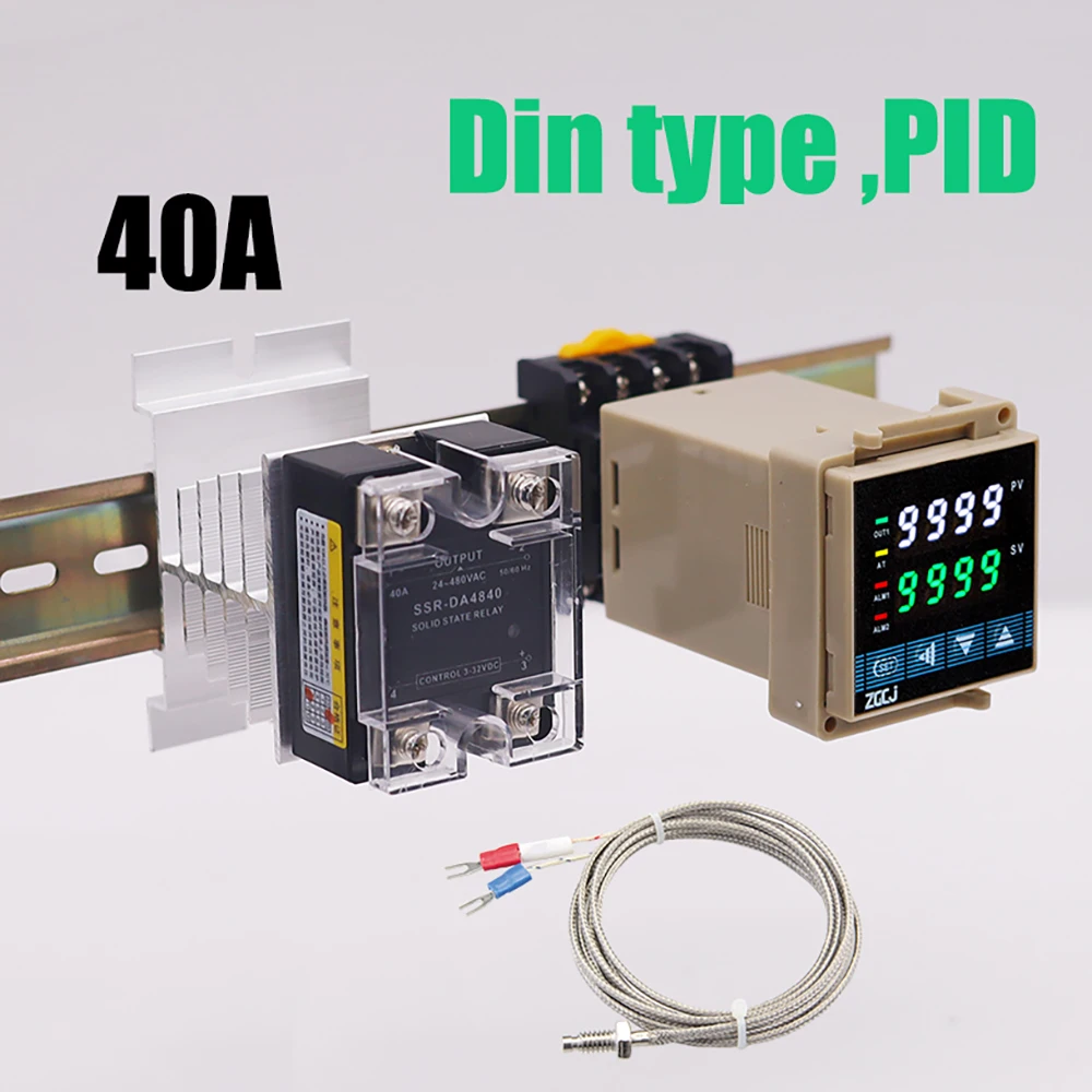 Come with 40A SSR and thermocouple Din type PID temperature controller ...