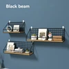 1Pc/No-Drill Wrought Iron Grid Wall-Mounted Storage Rack Living Room Bedroom Bathroom Wall Decoration Storage Rack 5