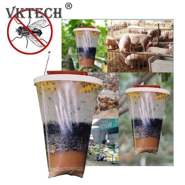 Forró Eldobható Drosophila Légyfogó Csapda Rovarbogár -Gyilkos Lógó Legyek Fogó Táska A Szabadtéri Farm Légycsapda Ellenőrzéséhez - Image 2