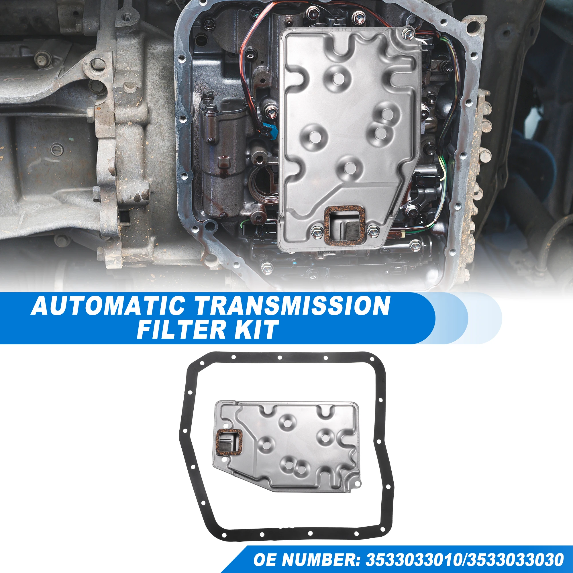 UXCELL A540 A540E Automatic Transmission Filter Kit CVT Oil Cooler Filter Oil Pan Gasket Kit Fit for Toyota Camry 1994-2003