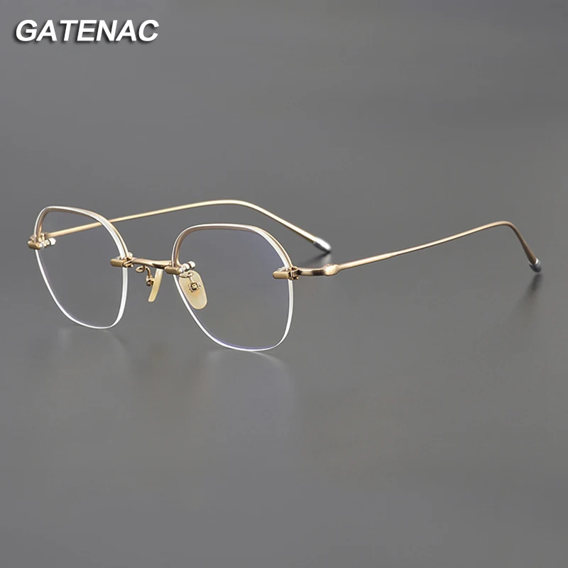 Qualität Vintage reine Titan Brille Rahmen Männer Frauen Retro verschreibung pflicht ige Brillen neue Luxusmarke Myopie optische Brillen