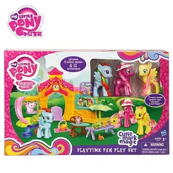 Hasbro – figurines mon petit poney, ensemble de joyeuses heures, modèle poupée, maison de jeu, jouet, cadeau d'anniversaire pour fille 