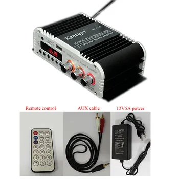 HY-118 블루투스 앰프, 2.2 채널 지원, 2 서브우퍼 스피커, FM TF USB 원격 제어, 미니 HIFI 디지털 앰프 스테레오