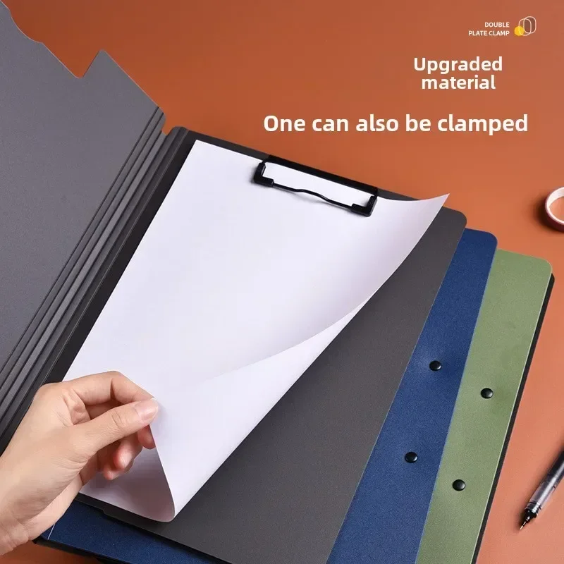 Nuovo cartella di file A4 appunti blocco note memo clip board doppie clip organizer scuola ufficio stazionario - immagine 3