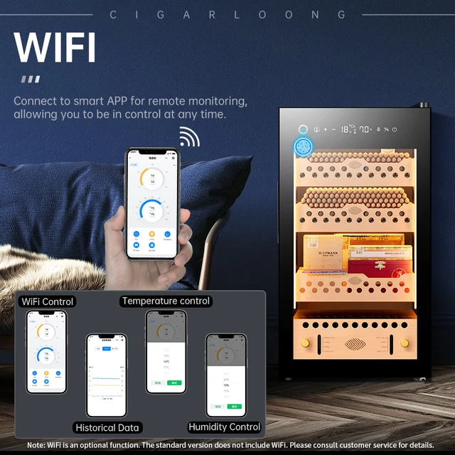 New Design Cigar Humidor Cigar Cabinet Refrigerated Showcase Cooler Refrigerators Freezers Fridge with WIFI 2