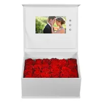 Boîte vidéo de mariage promotionnelle à la mode, nouveau coffret cadeau avec écran LCD avec fleurs 4