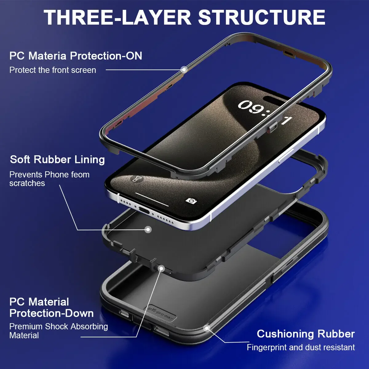 Heavy Duty 3-in-1 Armor Shockproof Dust-Proof Phone Case