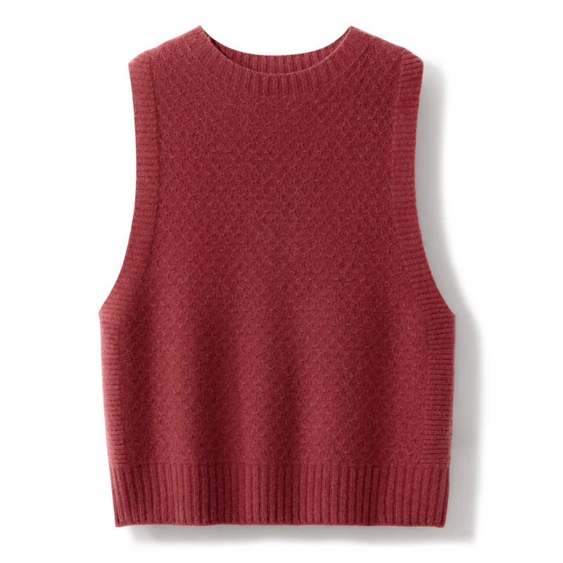 

O-neck Cashmere Vests，100% Cashmere Women Knitwears,Spring New Fashion Pullovers ,Ladies Cashmere Tops,2024,YH01