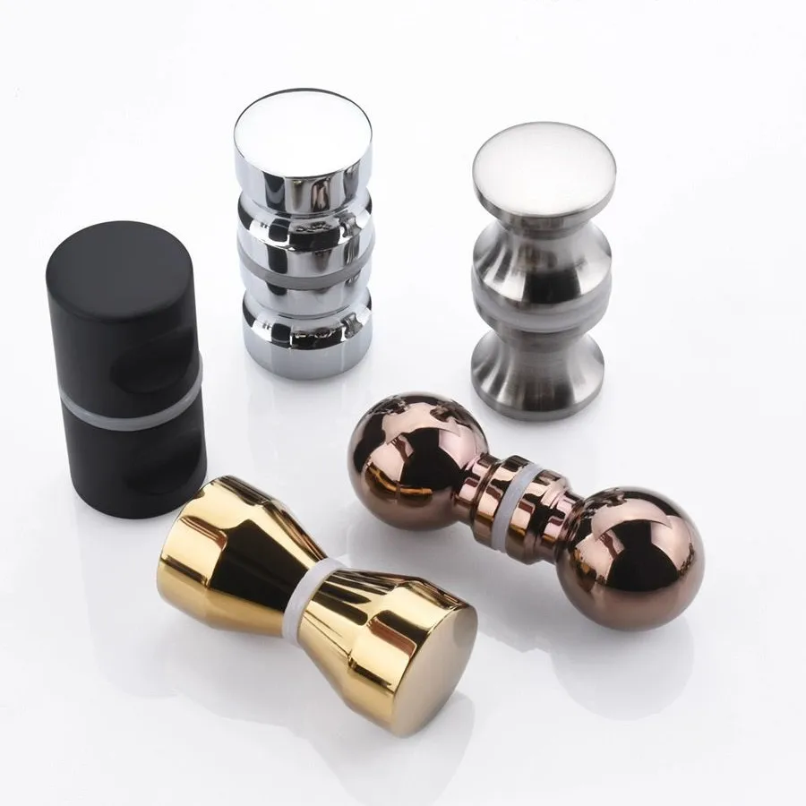 Door Knobs Aluminum Alloy Door Handle 1.1" Dia Single Glass Door Knob Bathroom Shower Cabinet Handle w/ Screw Home Hardware