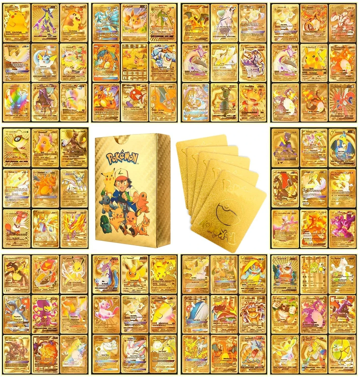 31pcs New Pokemon Metal Cards Charizard Pikachu Eevee Ho-oh Gx Vmax Ex  Shining Game Card Trading Collection Cards Toys - Game Collection Cards -  AliExpress