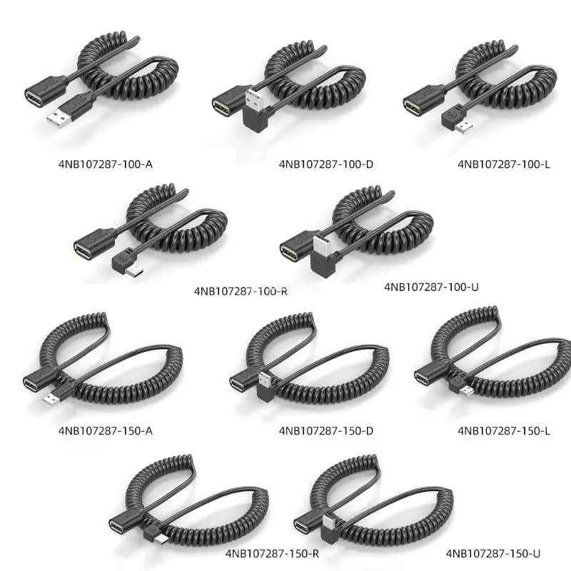 

Spring USB 2.0 Cable Retractable USB 2.0 Male to Female Charging Data Cable Dropship