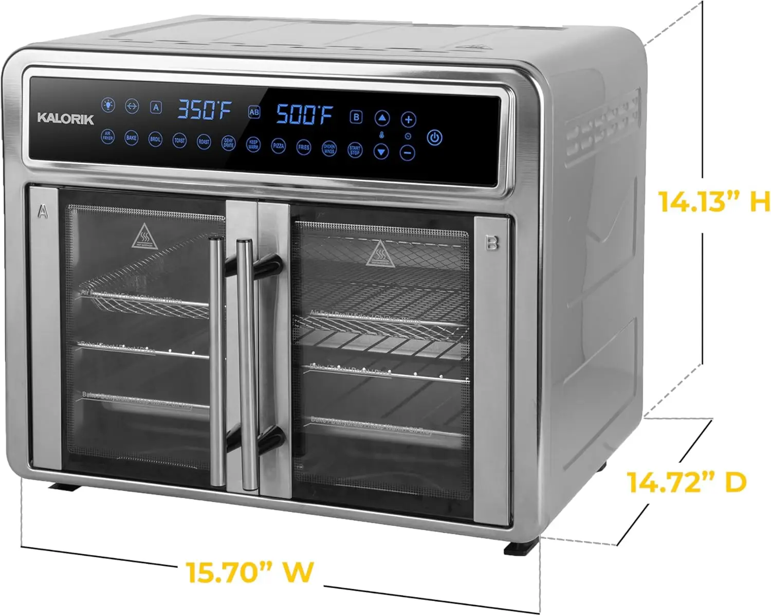 26-Quart Air Fryer Oven w/Digital Controls Easy-View Door and 14 Cooking Presets, 1700-Watts, Stainless Steel