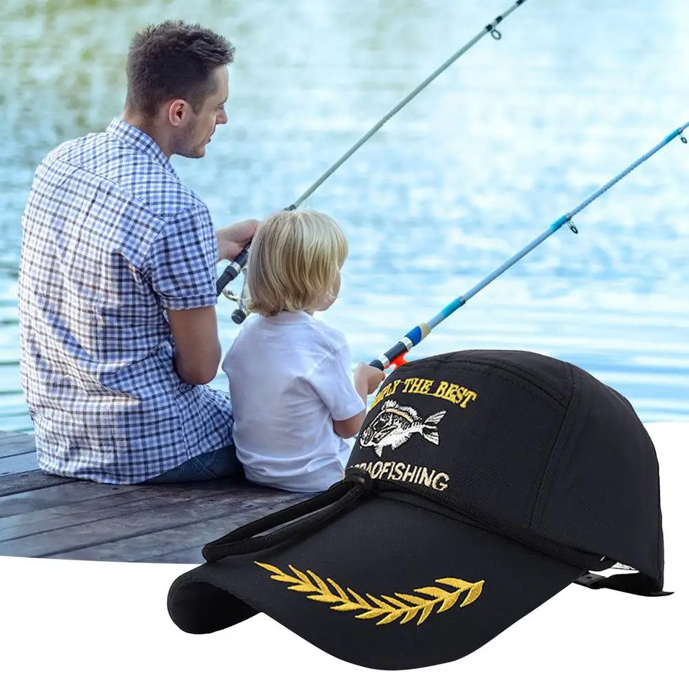 Description Picture 6 of itemClassic Outdoor Sports Caps Wide Brim Embroidered Fishing Hat Adjustable Buckle Stylish Baseball Cap For Men Women
