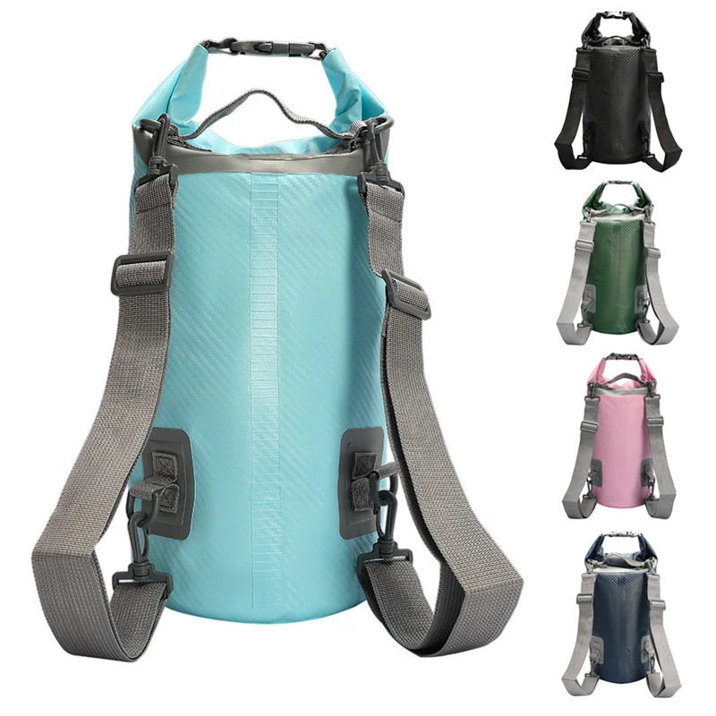 Carbon Fiber Waterproof Swimming Bag Backpack Dry Sack 5/10/15/20/30L Floating Dry Gear Bag Boating Fishing Rafting Swimming