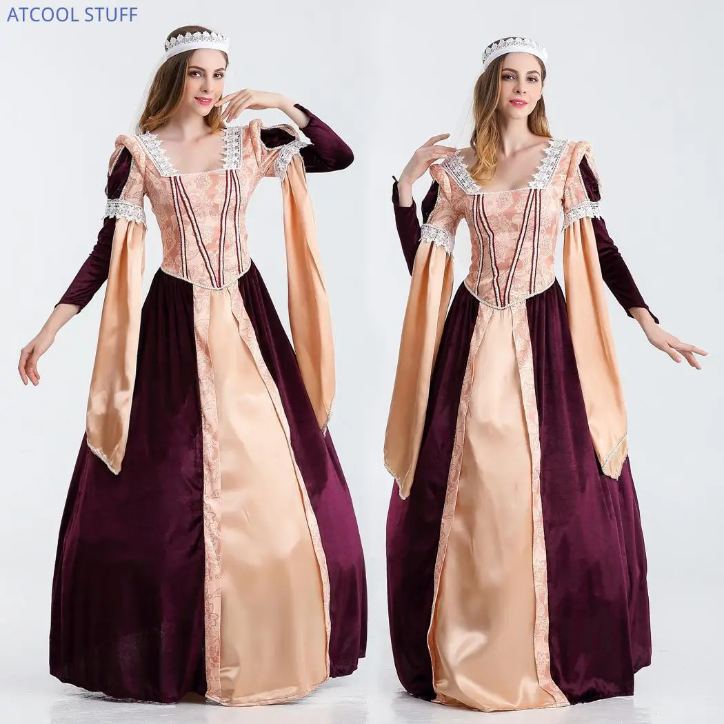 18th Century Adult Queen Costume Renaissance Medieval Victorian 18th Century Adult Queen Costume Renaissance Medieval Victorian Princess Dress Up Party Royal Gown And Crown