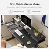 Sturdy Height Adjustable Electric Standing Desk with Drawers, Stand Up Table with Large Storage Shelf, Sit Stand Desk, Black Top 6