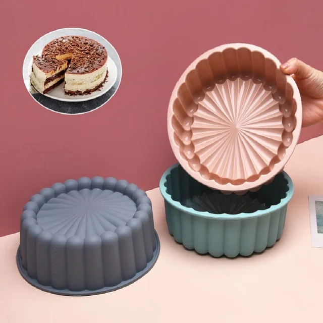 Tortiera rotonda in Silicone torte Pan spugna Flan stampo fragola Shortcake teglia stampi in Silicone 3