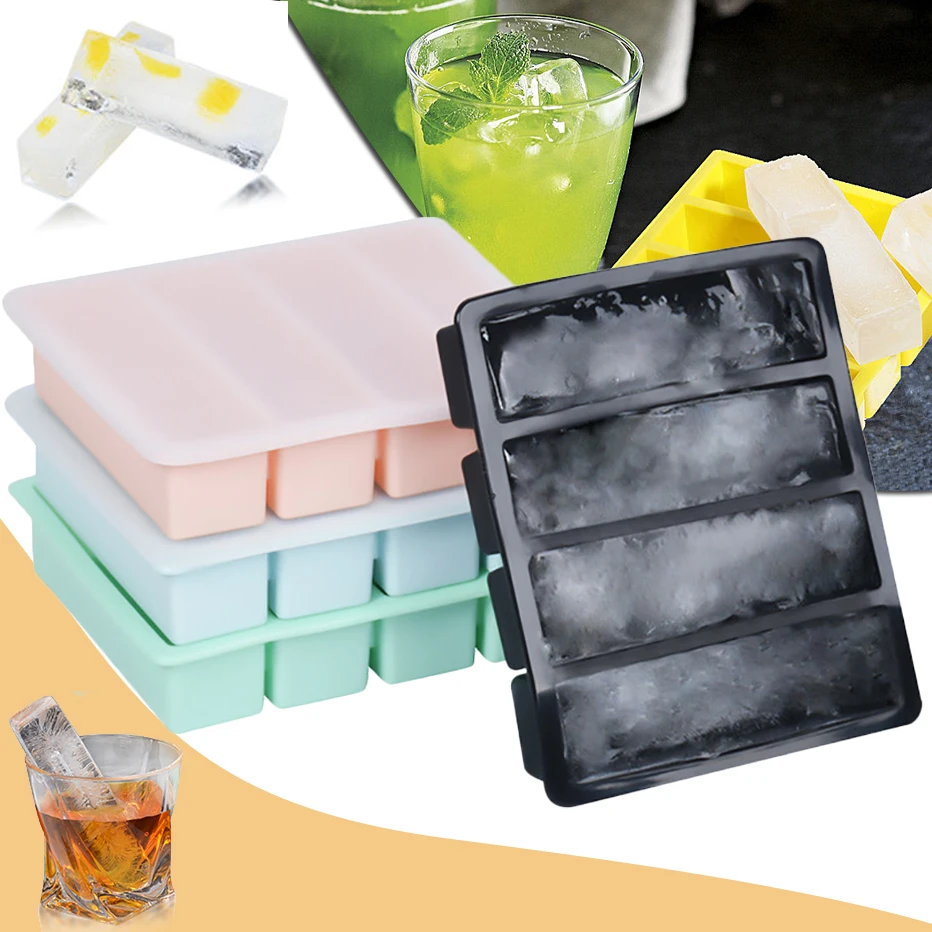 Large Collins Ice Cube Tray with Lid for Whisky Cocktail Bottles
