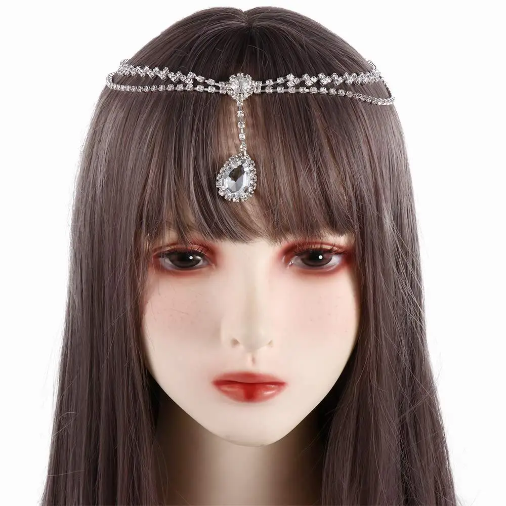 

Цепочка на голову для невесты, модное Ювелирное Украшение, искусственный головной убор в богемном стиле, украшение для волос