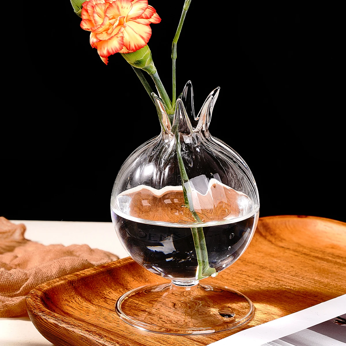 1PC flower bracket-shaped transparent glass vase, desktop floral decoration vase for vase placement