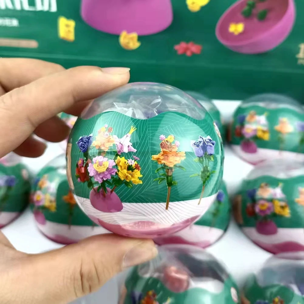 

Mystery Box Building Block Flower Twisted Egg Small Particle Puzzle Assembled Toy Vending Machine Creative Gift Educational Toys