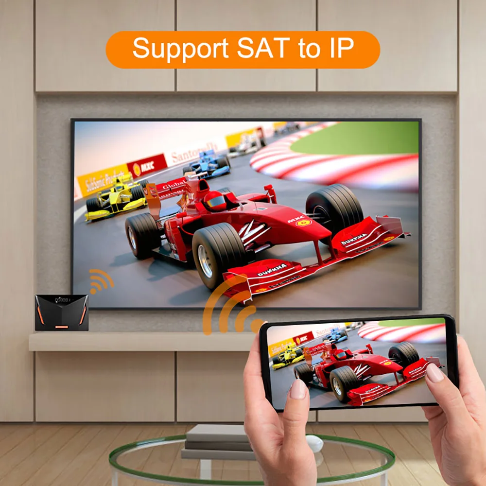 Satellite TV Receiver GTMEDIA V8 UHD DVB-S/S2/S2X,DVB+T/T2/ISDB-T/C 4K HD H.265 Built-in 2.4G WIFI Full PowerVu