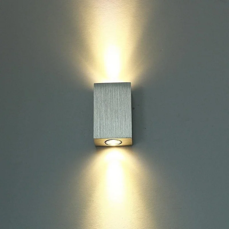 2w Lamp Led Aluminium Wall Light Rail Project Up Down Square Led Wall Lamp Bedside Room Bedroom Decor Wall Lamps Arts