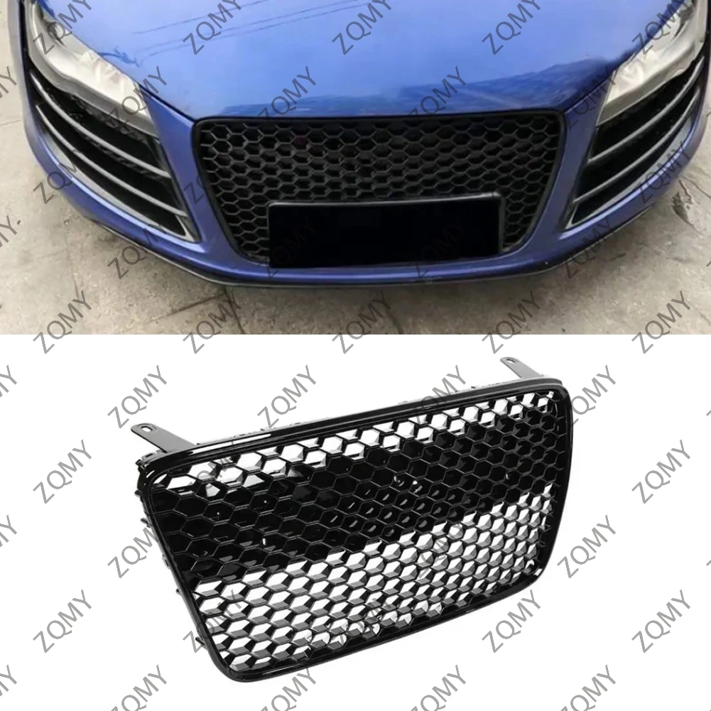 

W/Logo For Audi R8 2007 2008 2009 2010 2011 2012 2013 Car Front Bumper Grille Centre Panel Styling Upper Grill (Modify RS style)