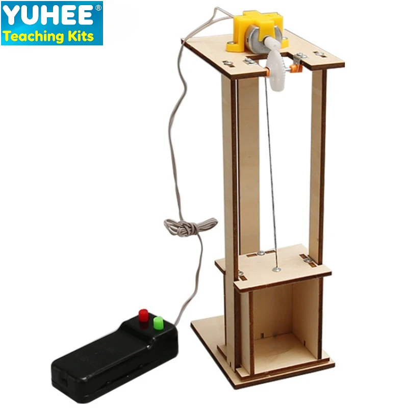 어린이를위한 DIY 엘리베이터 리프트 모델 키트 STEM 과학 프로젝트 교육 조립 장난감 학생을위한 물리학 실험 공예