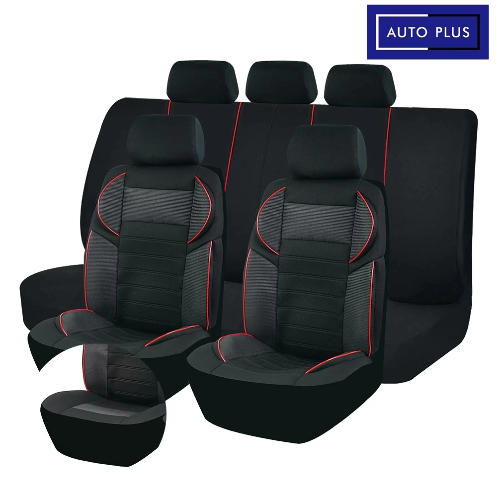 

AUTO PLUS Universal Sport Seat Car Covers 5D Design Breathable Mesh BK Cloth Car Seat Covers Cushion Fit For Most Car SUV Van